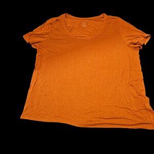 A New Day Burnt Orange Short Sleeve Scoop Neck Tee Size Large